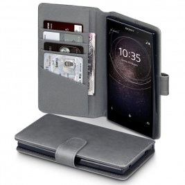 Terrapin Δερμάτινη Θήκη - Πορτοφόλι Sony Xperia L2 - Grey (117-005-562)