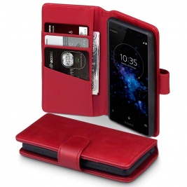 Terrapin Δερμάτινη Θήκη Πορτοφόλι Sony Xperia XZ2 Compact - Red (117-005-623)