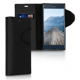 Kalibri Δερμάτινη Suede Θήκη - Πορτοφόλι Sony Xperia XZ / XZs - Black (41353.01)