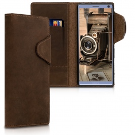 Kalibri Δερμάτινη Suede Θήκη - Πορτοφόλι Sony Xperia 10 - Brown (47994.05)