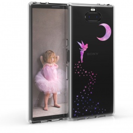 KW Θήκη Σιλικόνης Sony Xperia 10 Plus - Dark Pink / Violet / Transparent (48003.02)