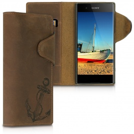 Kalibri Δερμάτινη Suede Θήκη - Πορτοφόλι Sony Xperia XA1 Plus - Brown (46475.03)