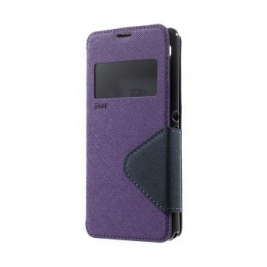Θήκη Sony Xperia E3 Roar Diary View Window Leather Stand Case w/ Card Slot - Purple + ΔΩΡΟ spider holder