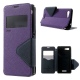 Θήκη Sony Xperia E3 Roar Diary View Window Leather Stand Case w/ Card Slot - Purple + ΔΩΡΟ spider holder