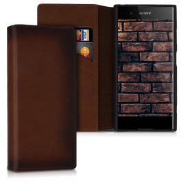 Kalibri Δερμάτινη Θήκη - Πορτοφόλι Sony Xperia XA1 Plus - Vintage Brown (48334.133)