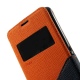 Θήκη Sony Xperia E3 Roar Diary View Window Leather Stand Case w/ Card Slot - Orange + ΔΩΡΟ spider holder