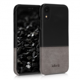 Kalibri Σκληρή Δερμάτινη Θήκη iPhone XR - Black / Grey (48878.01)
