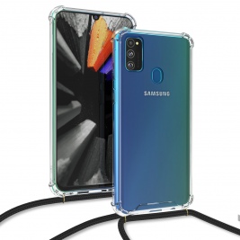KW Mobile Θήκη Σιλικόνης με Λουράκι Λαιμού Samsung Galaxyy M21 / M30s - Clear (50844.01)