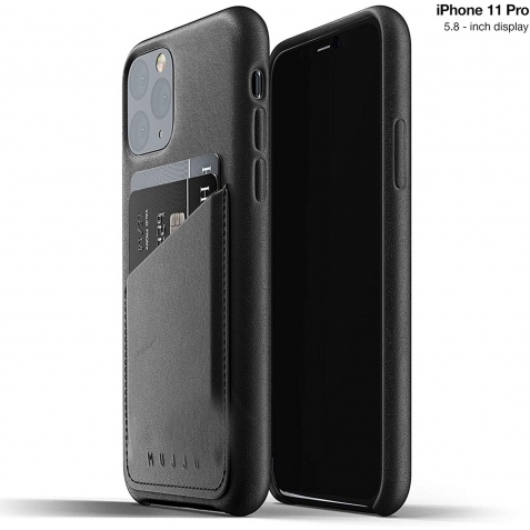 MUJJO Full Leather Wallet Case - Δερμάτινη Θήκη-Πορτοφόλι iPhone 11 Pro - Black (MUJJO-CL-002-BK)