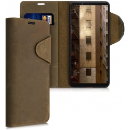 Kalibri Δερμάτινη Suede Θήκη Πορτοφόλι Sony Xperia 10 II - Brown (51984.05)