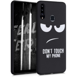 KWmobile Θήκη Σιλικόνης Samsung Galaxy A20s - Don't Touch My Phone White / Black (52931.01)