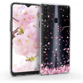 KWmobile Θήκη Σιλικόνης Samsung Galaxy A20s - Cherry Blossoms / Light Pink / Dark Brown / Transparent (52933.01)