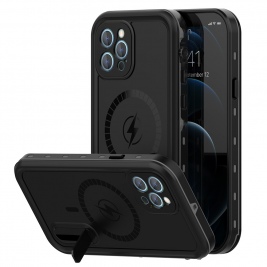 Θήκη αδιάβροχη iPhone 12 Pro Max Waterproof case Redpepper with Magnetic Shell-Black
