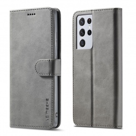 Θήκη Samsung Galaxy S21 Ultra 5G LC.IMEEKE Wallet Leather Stand-grey