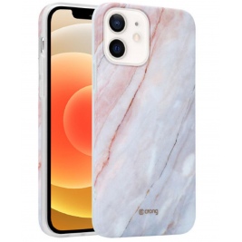 Crong Marble Θήκη Σιλικόνης Apple iPhone 12 mini - Pink (CRG-MRB-IP1254-PNK)