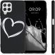 KWmobile Θήκη Σιλικόνης Samsung Galaxy A22 - Brushed Heart White / Black (55497.03)