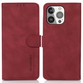Θήκη iPhone 13 Pro 6.1" KHAZNEH Smooth Leather Wallet-red