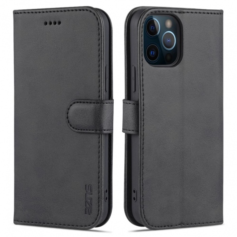 Θήκη iPhone 13 mini 5.4" AZNS Wallet Leather Stand-Black