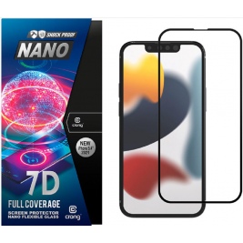 Crong 7D Nano Flexible Glass - Fullface Αντιχαρακτικό Υβριδικό Γυαλί Οθόνης Apple iPhone 13 mini