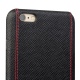 Θήκη iPhone 6Plus/ 6sPlus leather case QIALINO Taiga leather pattern -black red