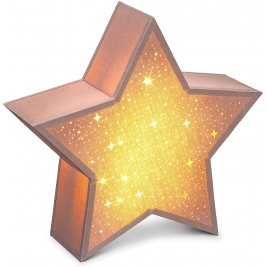 Navaris LED Light Star - Χριστουγεννιάτικο Φωτιστικό Αστέρι με LED - Taupe / Gold (49033.43)