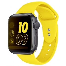 Crong Liquid Λουράκι Premium Σιλικόνης Apple Watch SE/7/6/5/4/3 (41/40/38mm) - Yellow (CRG-40LQB-YEL)