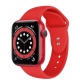 Crong Liquid Λουράκι Premium Σιλικόνης Apple Watch SE/7/6/5/4/3 (41/40/38mm) - Red (CRG-40LQB-RED)