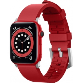 Elago Fluoro Rubber Premium - Ανθεκτικό Λουράκι Apple Watch SE/7/6/5/4/3 (45/44/42mm) - Red (EAW-BAND-44RD)