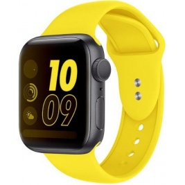 Crong Liquid Λουράκι Premium Σιλικόνης Apple Watch SE/7/6/5/4/3 (45/44/42mm) - Yellow (CRG-44LQB-YEL)
