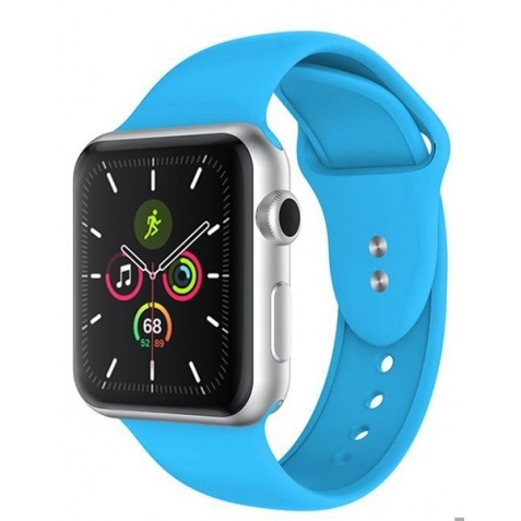 Crong Liquid Λουράκι Premium Σιλικόνης Apple Watch SE/7/6/5/4/3 (45/44/42mm) - Blue (CRG-44LQB-BLU)