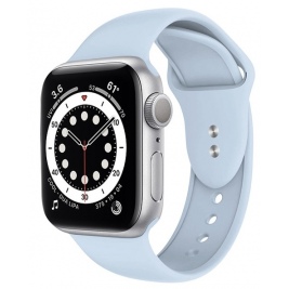 Crong Liquid Λουράκι Premium Σιλικόνης Apple Watch SE/7/6/5/4/3 (45/44/42mm) - Azure (CRG-44LQB-BBL)