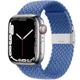 Crong Wave Band - Premium Υφασμάτινο Πλεκτό Λουράκι Apple Watch SE/7/6/5/4/3 (41/40/38mm) - Blue (CRG-40W