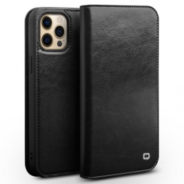 Θήκη iphone 13 Pro Max genuine Leather QIALINO Classic Wallet Case-Black