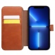 Θήκη iphone 13 Pro QIALINO Leather Magnetic Clasp Flip Case-Light Brown