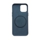 Θήκη iphone 12/ 12 Pro QIALINO leather back pattern with magsafe-Blue