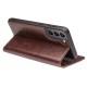 Θήκη Samsung Galaxy S21 genuine QIALINO Classic Leather Wallet Case-Brown