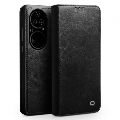 Θήκη Huawei P50 genuine QIALINO Classic Leather Wallet Case-Black