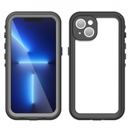 Θήκη αδιάβροχη iPhone 13 6.1" Waterproof Covering Clear Back case Redpepper-Dark grey