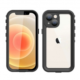 Θήκη αδιάβροχη iPhone 13 mini Waterproof Covering Clear Back case Redpepper-Black/Dark grey