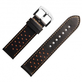 Universal Λουράκι για Smartwatches 22mm Genuine Leather QIALINO- Black