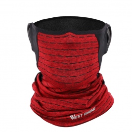 Unisex μεταξωτό μαντήλι WEST BIKING Silk Neck Scarf-red
