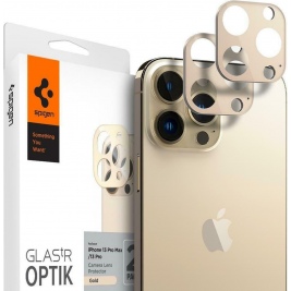 Spigen GLAS.tR OPTIK Camera Lens Protector - Apple iPhone 13 Pro / 13 Pro Max - 2 Τεμάχια - Gold (8809811856408)