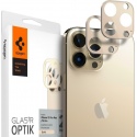 Spigen GLAS.tR OPTIK Camera Lens Protector - Αντιχαρακτικό Προστατευτικό Γυαλί για Φακό Κάμερας Apple iPhone 13 Pro / 13 Pro Max - 2 Τεμάχια - Gold (AGL04034)