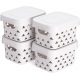 Navaris Small Storage Baskets - Σετ 4 Κουτιά Αποθήκευσης με Καπάκια - 22 x 17,5 x 13 cm - Grey (554