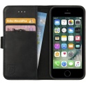 Rosso Deluxe Δερμάτινη Θήκη Πορτοφόλι Apple iPhone SE / 5S / 5 - Black (8719246113291)