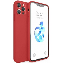 Bodycell Square Liquid Θήκη Σιλικόνης - Apple iPhone 13 Pro Max - Red (5206015058240)