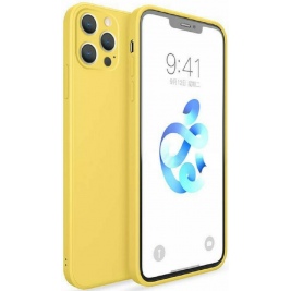 Bodycell Square Liquid Θήκη Σιλικόνης - Apple iPhone 13 Pro Max - Yellow (5206015058288)