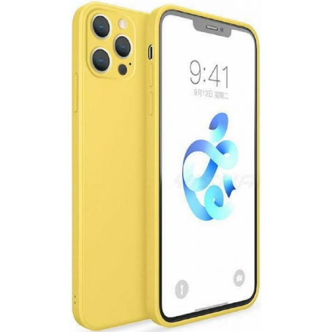 Bodycell Square Liquid Θήκη Σιλικόνης - Apple iPhone 13 Pro - Yellow (5206015058097)
