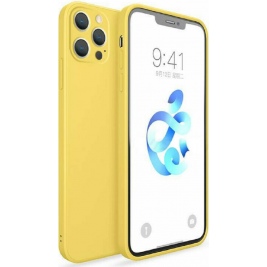 Bodycell Square Liquid Θήκη Σιλικόνης - Apple iPhone 12 Pro Max - Yellow (5206015060267)