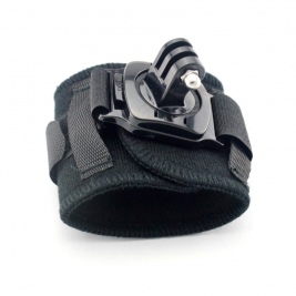Velcro Wrist Band Strap with 360 Degree Rotary Mount for Action Cameras